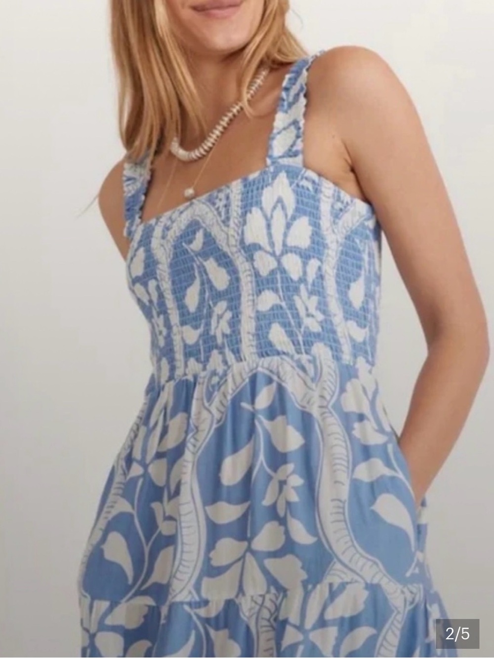 Marine Layer Blue and White Floral Maxi Dress - Picture 2 of 5